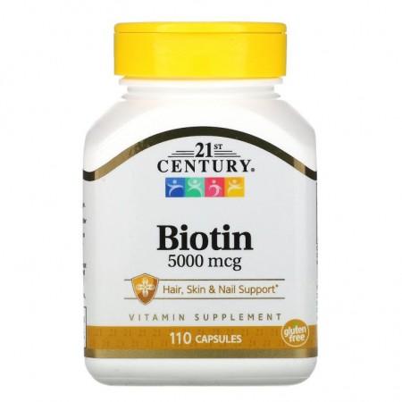 21st Century, 비오틴, 5,000mcg, 캡슐 110정