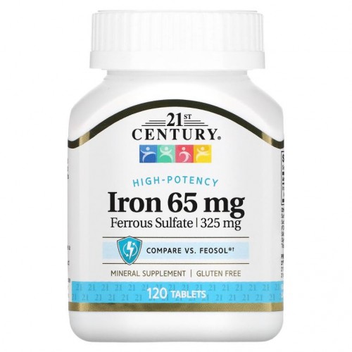 21st Century, 철분, 65mg, 120정