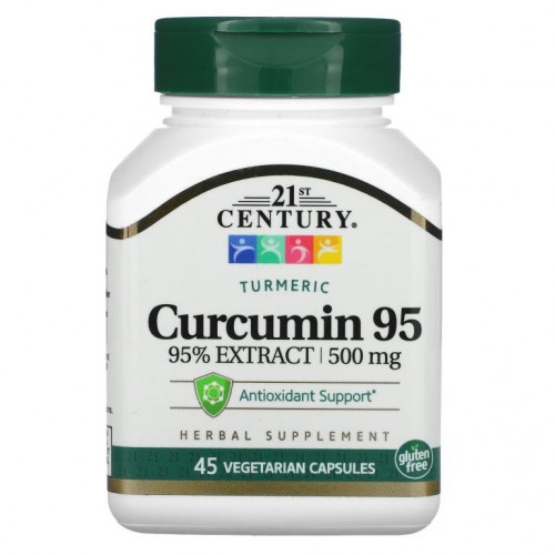 21st Century, 커큐민 95, 500mg, 베지 캡슐 45정