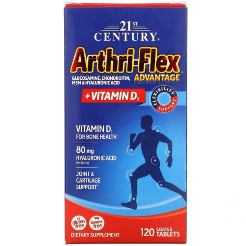 21st Century, Arthri-Flex 어드밴티지 + 비타민D3, 코팅 정제 120정