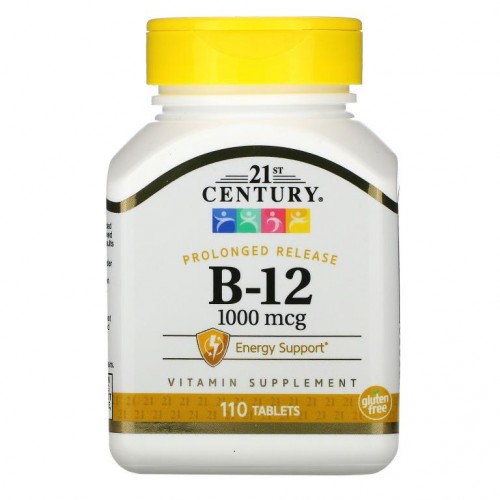 21st Century, B-12, 서방정, 1,000mcg, 타블렛 110정