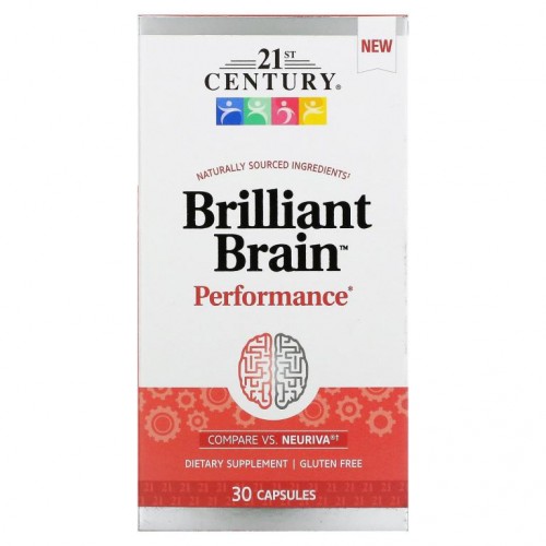 21st Century, Brilliant Brain 뇌 기능 증진 보충제, 캡슐 30정