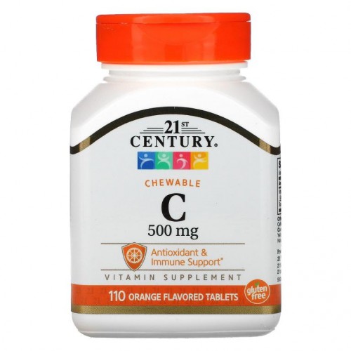 21st Century, 츄어블 C, 오렌지 맛, 500mg, 110정