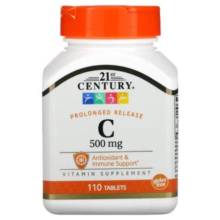 21st Century, 비타민 C, 서방정, 500mg, 110정