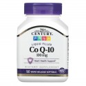 21st Century, 액상 CoQ-10, 100mg, 빠른 방출 소프트젤 90정