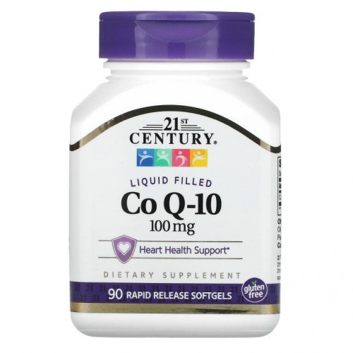 21st Century, 액상 CoQ-10, 100mg, 빠른 방출 소프트젤 90정