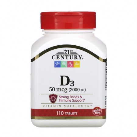 21st Century, 비타민D3, 50mcg(2,000IU), 110정