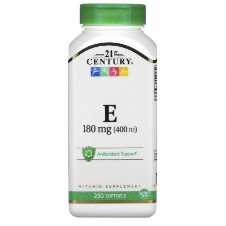 21st Century, 비타민E, 180mg(400IU), 소프트젤 250정