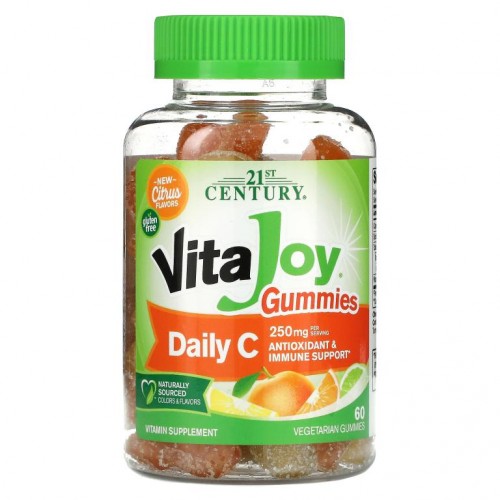 21st Century, VitaJoy 데일리C 구미, 125 mg, 식물성 구미젤리 60개