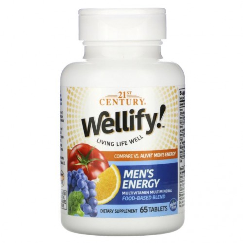 21st Century, Wellify! Men's Energy, 종합비타민 종합 미네랄, 65정