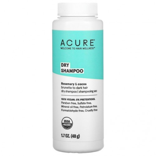 ACURE, 드라이 샴푸, 브루넷 투 다크 헤어, 로즈마리 & 코코아, 58g (1.7 oz)