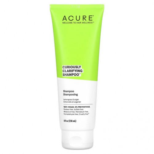 ACURE, 큐리어슬리 클래리파잉 샴푸, 레몬그라스 & 아르간, 236.5ml(8fl oz)