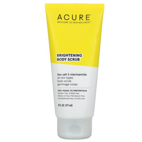 ACURE, 브라이트닝 바디 스크럽, 177 ml (6 fl oz)