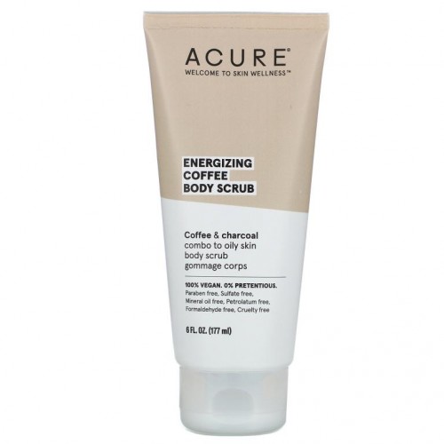ACURE, 에너자이징 커피 바디 스크럽, 177 ml (6 fl oz)