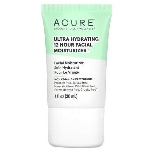 ACURE, 울트라 하이드레이팅 12시간 페이셜 모이스처라이저, 30ml(1fl oz)