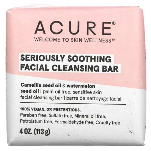 ACURE, Seriously Soothing Facial Cleansing Bar, 4 oz (113 g)