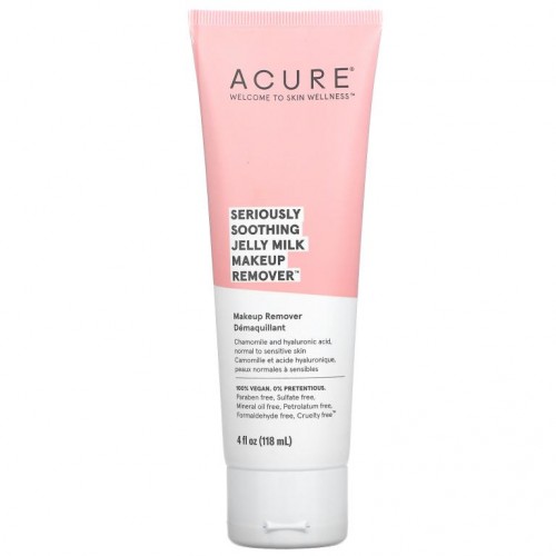 ACURE, 시리어슬리 수딩 젤리 밀크 메이크업 리무버, 118 ml (4 fl oz)