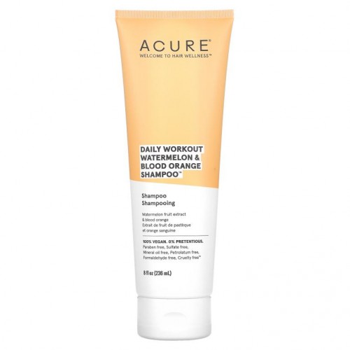ACURE, 데일리 워크아웃 수박 & 블러드 오렌지 샴푸, 236.5ml(8fl oz)