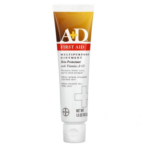 A+D, First Aid Multipurpose Ointment, Skin Protectant with Vitamins A + D, 1.5 oz (42.5 g)