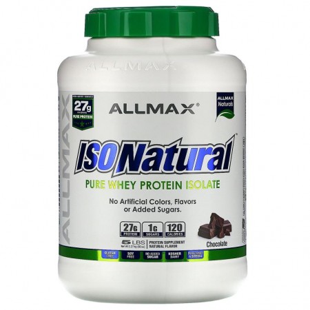 ALLMAX, 이소내추럴, 100% 초순수 천연 분리 유청 단백질, 초콜릿, 5 lbs