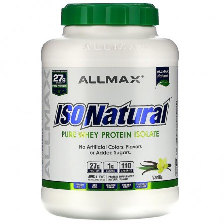 ALLMAX, 아이소내추럴, 100% 초 순수 천연 유청 단백질 분리체, 5 lbs (2.27 kg)