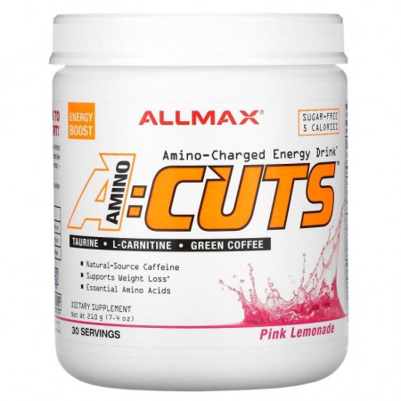 ALLMAX, ACUTS, 아미노 차지드 에너지 드링크, 핑크 레모네이드 맛, 210g(7.4oz)