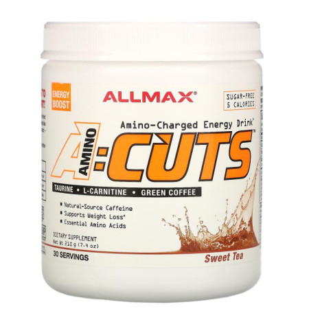 ALLMAX, AMINOCUTS (ACUTS), 아미노 충전 에너지 드링크, 스위트 티, 7.4 oz (210 g)