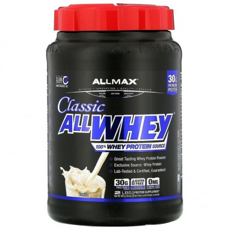 ALLMAX, AllWhey Classic, 100% 유청 단백질, 프렌치 바닐라, 907g(2lbs)
