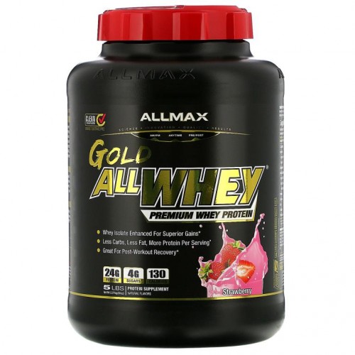 ALLMAX, AllWhey Gold, 프리미엄 유청 단백질, 딸기 맛, 2.27kg(5lb)