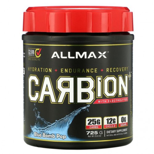 ALLMAX, CARBion+, 전해질 함유, 블루 밤 팝 맛, 725g(25.6oz)