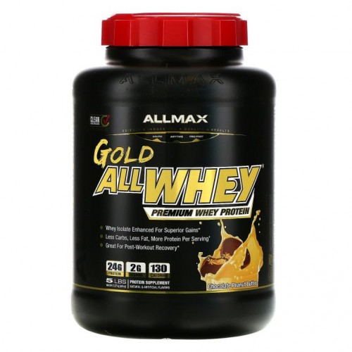 ALLMAX, Gold AllWhey, 100% 프리미엄 유청 단백질, 초콜릿 피넛버터, 2.27kg (5lbs)
