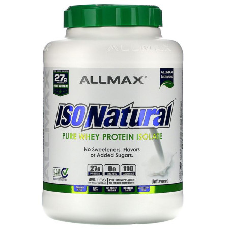 ALLMAX, IsoNatural, 순수 분리 유청 단백질, 오리지널, 무향, 2.25 kg(5 lbs)