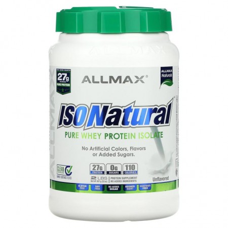 ALLMAX, IsoNatural, 순수 분리유청단백질, 오리지널, 무맛, 907g(2lbs)