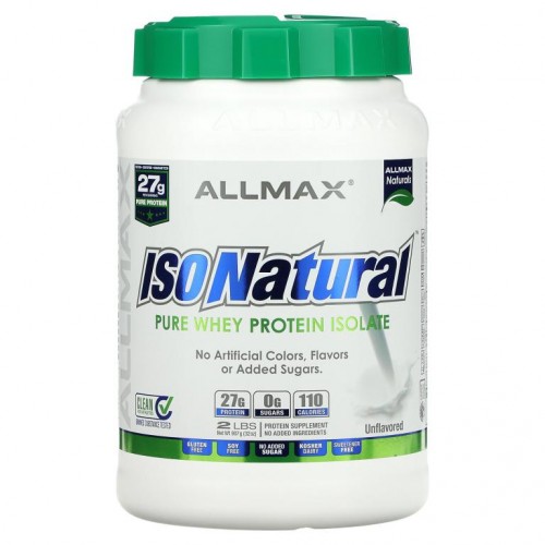 ALLMAX, IsoNatural, 순수 분리유청단백질, 오리지널, 무맛, 907g(2lbs)