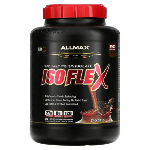 ALLMAX, Isoflex, 순수 분리유청단백질, 초콜릿, 2.27kg(5lbs)