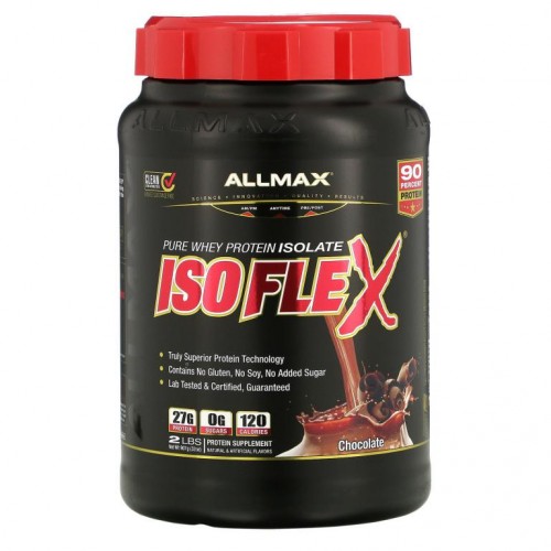 ALLMAX, Isoflex, 100% 초순도 분리 유청 단백질(WPI 이온 입자 필터), 초콜릿 맛, 907g(32oz)