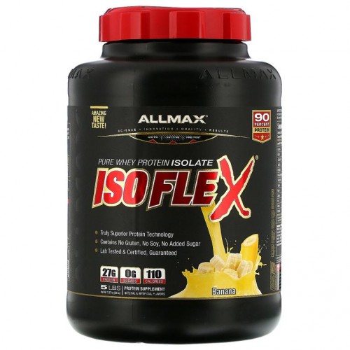 ALLMAX, Isoflex, 순수 분리 유청 단백질(WPI 이온 입자 필터), 바나나, 2.27 kg(5 lbs)