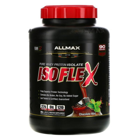 ALLMAX, Isoflex, 순수 분리 유청 단백질(WPI 이온 입자 필터), 초콜릿 민트, 2.27 kg(5 lbs)