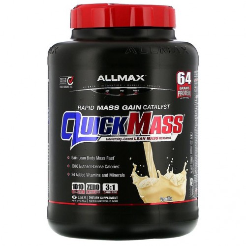 ALLMAX, QuickMass, 빠른 근육 증강 촉매제, 바닐라 맛, 2.72kg(6lb)