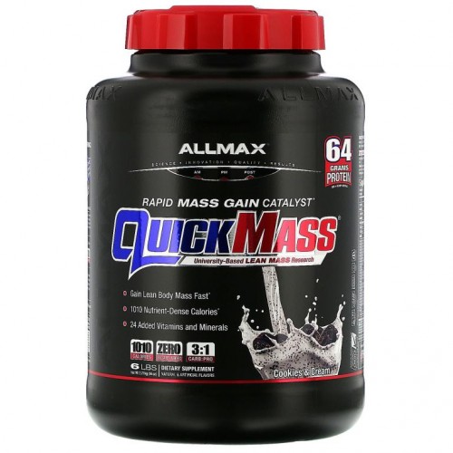 ALLMAX, Quick Mass Rapid Mass Gain Catalyst, 쿠키 앤 크림, 2.72 kg(6 lbs)