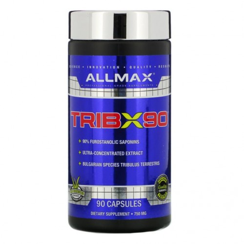 ALLMAX, TribX90, 고농축 불가리안 트리블러스, 90% 푸로스타놀릭 사포닌, 750 mg, 90 캡슐