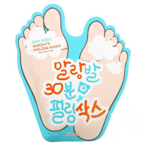 A'Pieu, 소프트 풋 30분 필링 양말, 1쌍, 40ml(1.35fl oz)