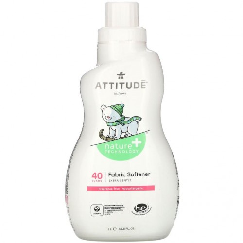 ATTITUDE, 리틀 원스, 섬유유연제, 향료 무함유, 40회분, 33.8fl oz