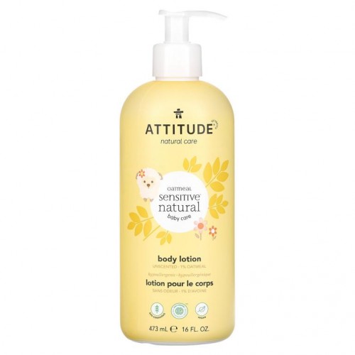 ATTITUDE, 오트밀 센서티브 내추럴, 바디 로션, 무향, 473ml(16fl oz)