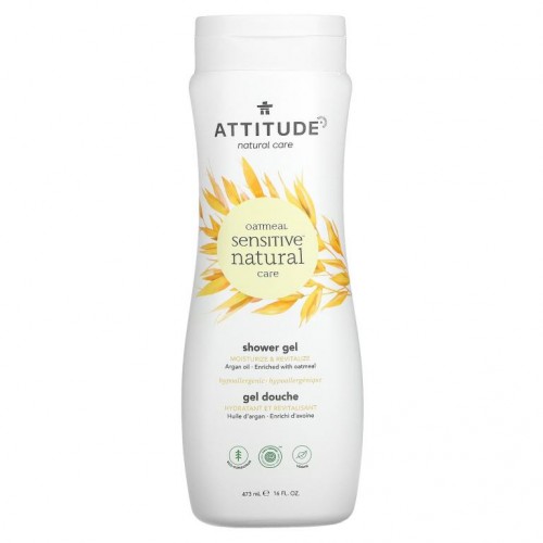 ATTITUDE, 오트밀 센서티브 내추럴 케어, 샤워젤, 보습 & 생기 부여, 473ml(16fl oz)