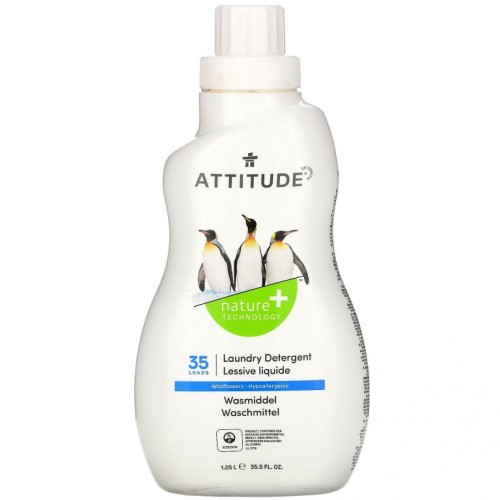 ATTITUDE, 세탁용 세제, 와일드플라워, 35회분, 1.05l(33.5fl oz)