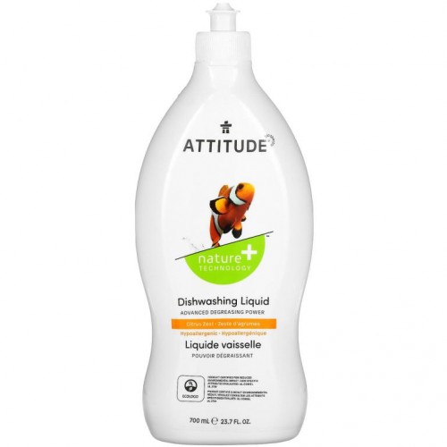 ATTITUDE, 주방 세제, 시트러스 제스트, 700ml(23.7fl oz)