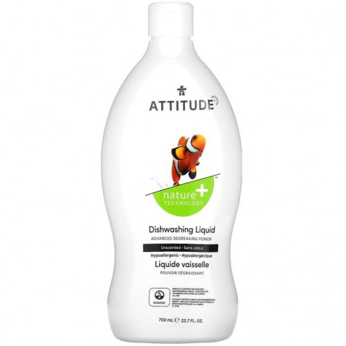 ATTITUDE, 주방 세제, 무향, 700ml(23.7fl. oz.)