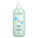 ATTITUDE, 베이비 리브스 사이언스, 2-인-1 천연 샴푸 & 바디 워시, 아몬드 밀크, 16 fl oz (473 ml)
