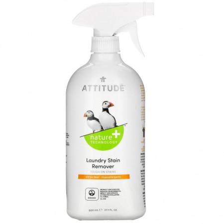 ATTITUDE, 세탁 얼룩 제거제, Citrus Zest, 800ml(27.1fl oz)